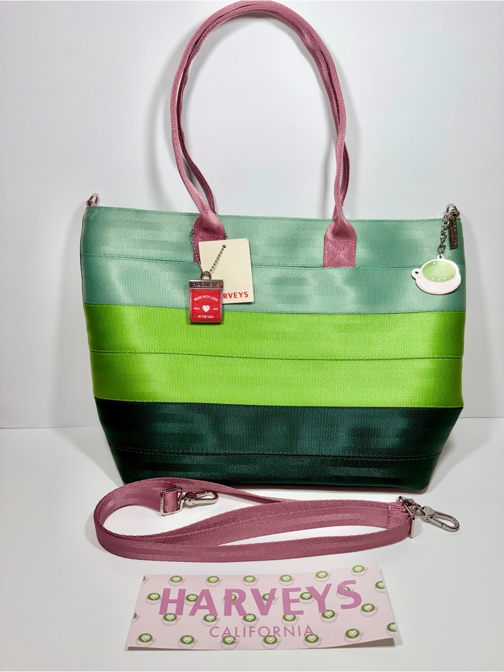 Harveys Seatbelt Bag Love Me So Matcha Medium Streamline Tote MST Rare NWT